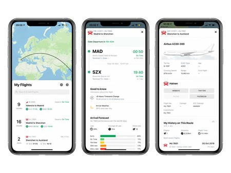 Flighty がフライトに関して収集する情報の例。