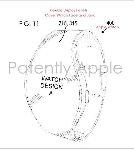 Una patente nos muestra cómo la pantalla del Apple Watch podría extenderse hacia la correa