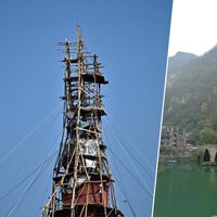 Castelo Animado da vida real? Para resistir a despejo, homem chinês começou a improvisar novos andares na sua casa e não parou mais 