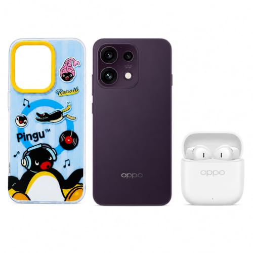 OPPO Reno 16F 5G 8GB +128GB con audífonos OPPO Enco Buds3 y funda Pingu exclusiva de regalo