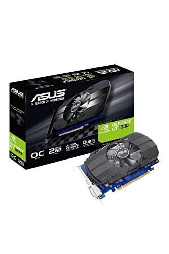 ASUS PH-GT1030-O2G - Tarjeta gráfica (NVIDIA GeForce GT 1030, 2 GB GDDR5, 1920 x 1200 Pixeles, 1252 MHz, 1506 MHz) Color Negro