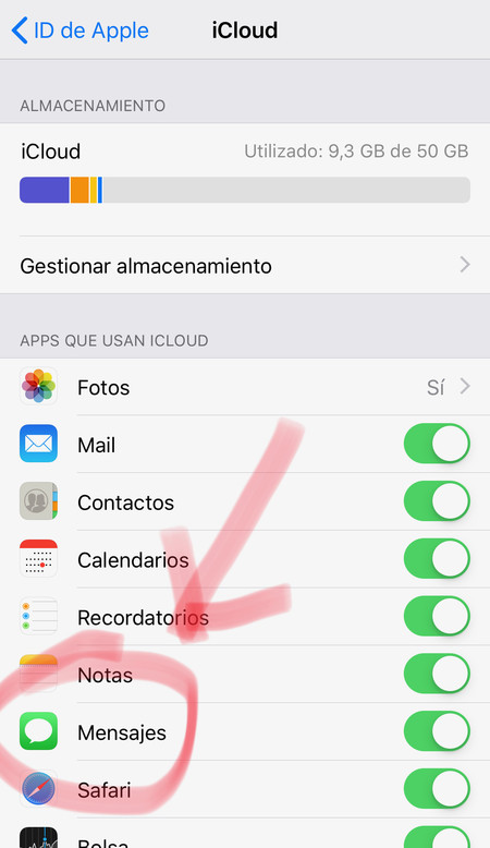 Mensajes Icloud