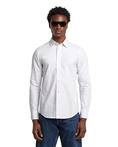 G-STAR Uniform Slim Shirt, Multicolor (White/White Oxford D25176-c895-b579), XL