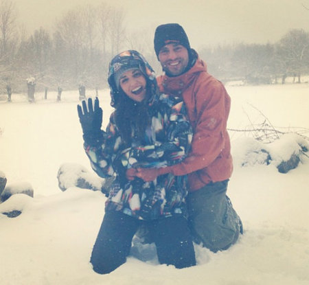 Paula Echevarría y David Bustamante, como niños en la nieve