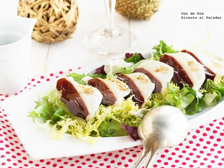 Ensalada de jamón de pato y mozzarella, receta de Navidad