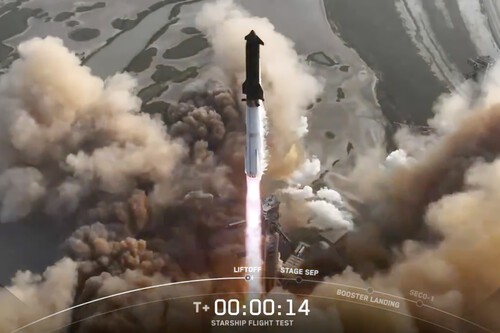 Despegue de Starship 35 durante el noveno vuelo de prueba