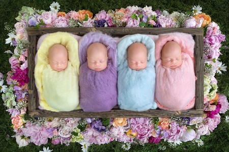 Las más adorables fotos de cuatrillizas idénticas, un caso que se da entre 64 millones de nacimientos