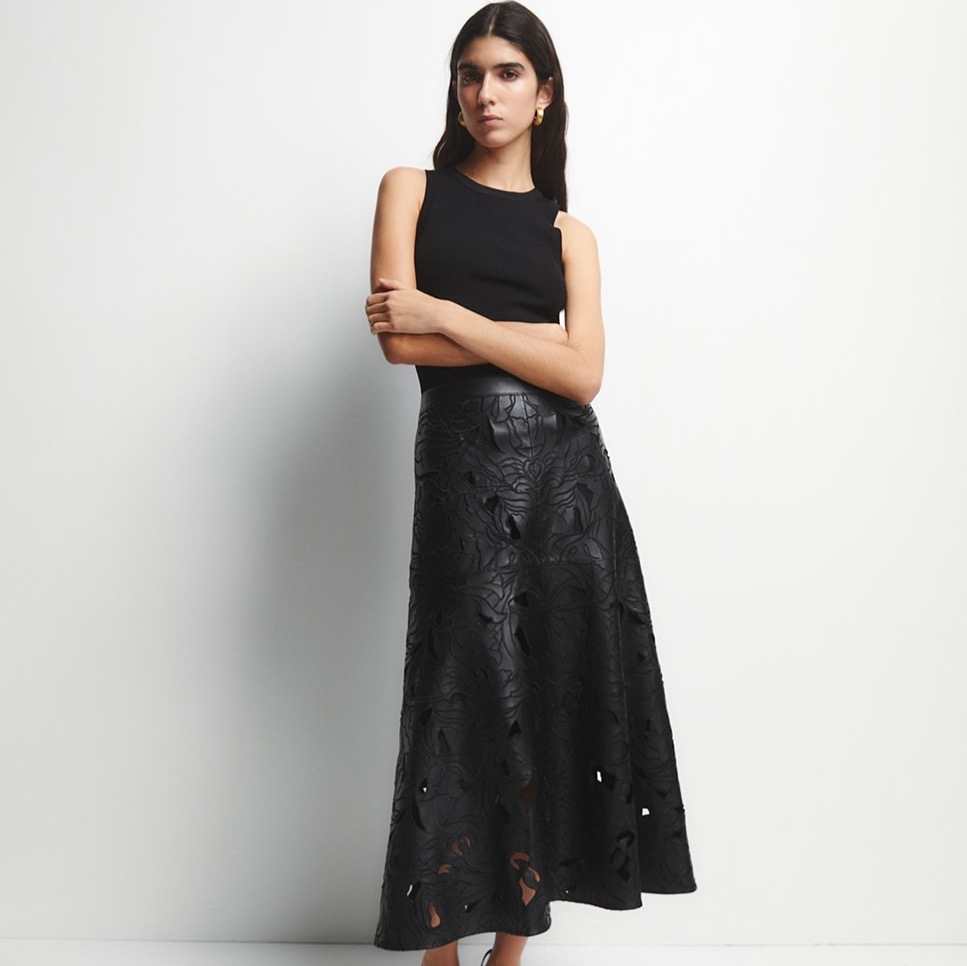 Falda midi troquelada Sfera