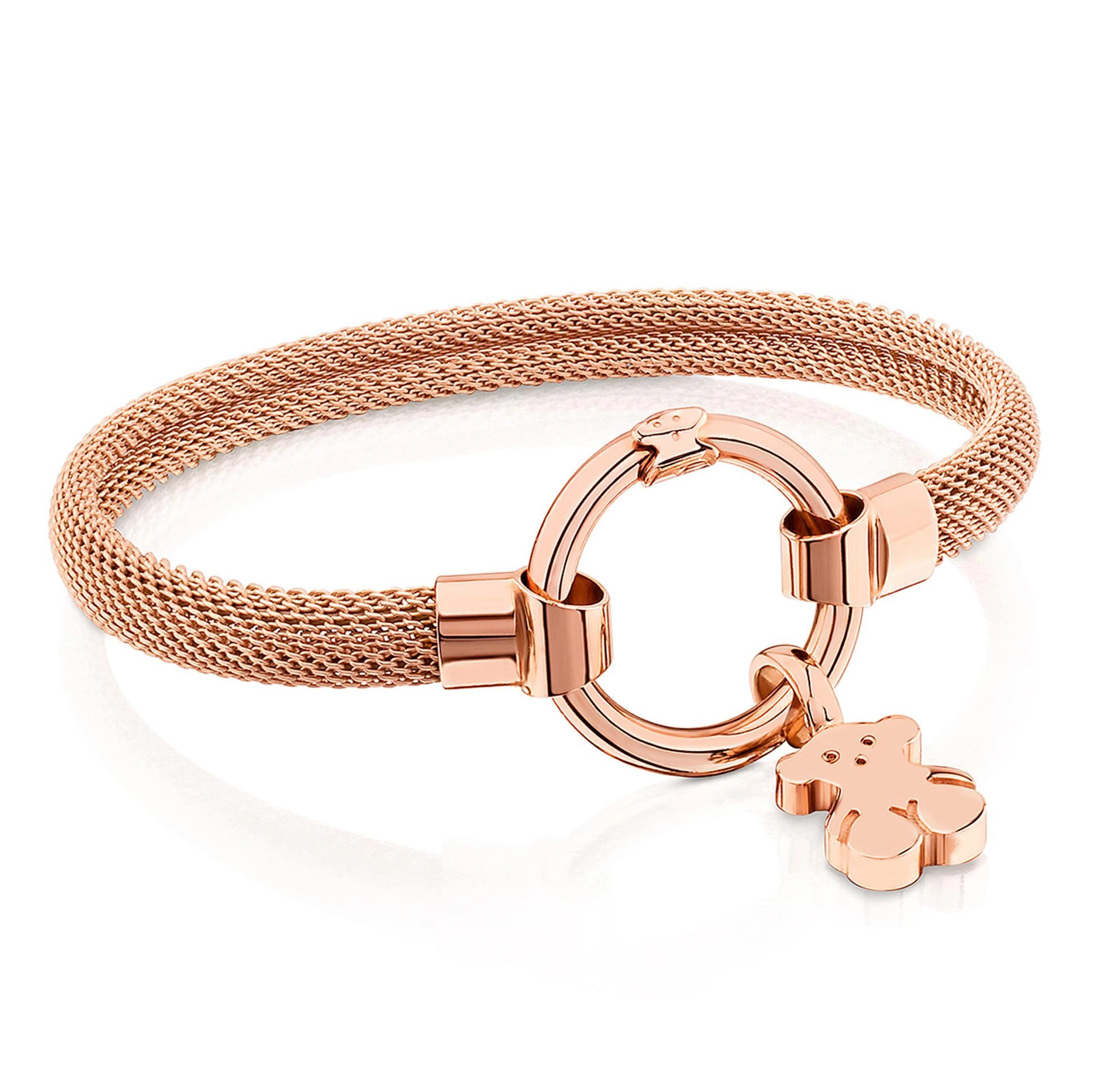 Pulsera rígida hold bañada en oro de 18 kt sobre plata rosa

