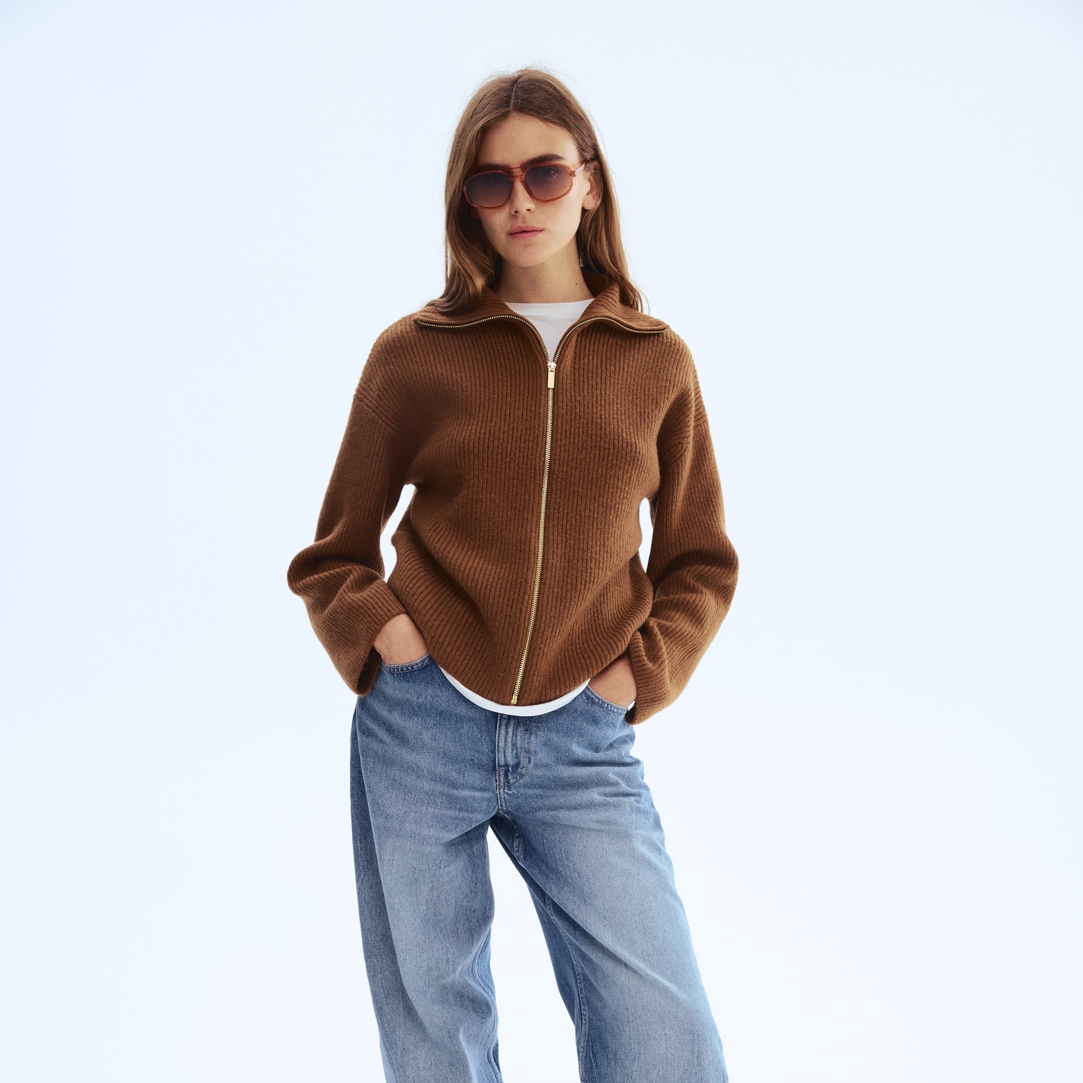 Cárdigan con cremallera