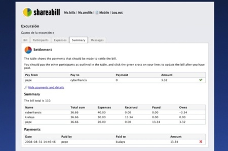 Shareabill, ajustando cuentas a medias entre todos los participantes