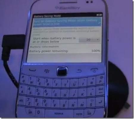 Se filtró una captura del BlackBerry OS 7.1 donde se muestra un modo de ahorro de batería