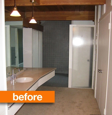 Antes y después: un baño que se va al azul