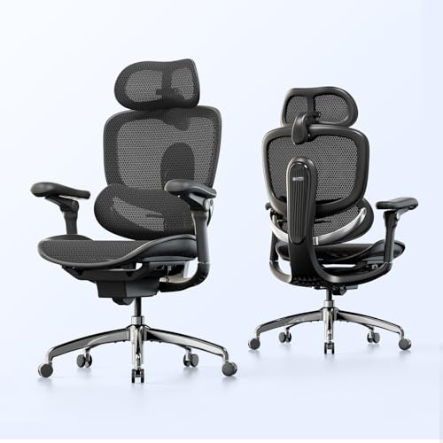 SIHOO Doro C300V2 Silla de Oficina Ergonómica, Silla de Escritorio de Malla con Reposabrazos 8D, Soporte Lumbar, Silla de Ordenador con Reposacabezas 3D, Inclinación para la Oficina en Casa