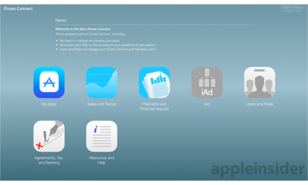iTunes Connect hereda el estilo de iCloud en su nueva web
