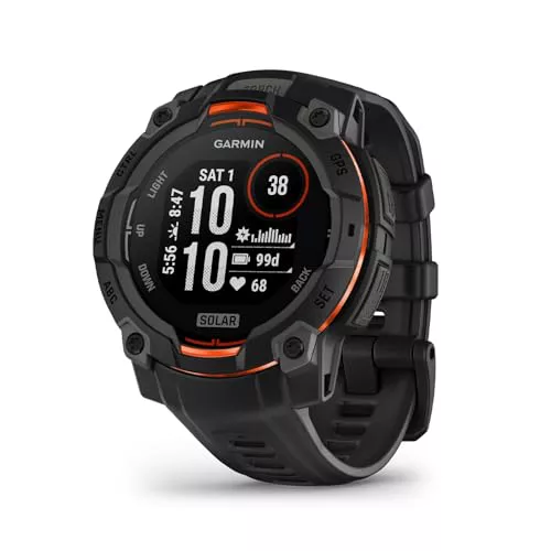 Garmin Instinct 3 Solar, Reloj Inteligente con GPS, Negro