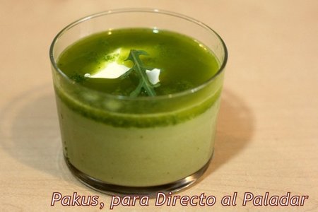 Crema de verduras, con queso mascarpone y rúcula. Receta