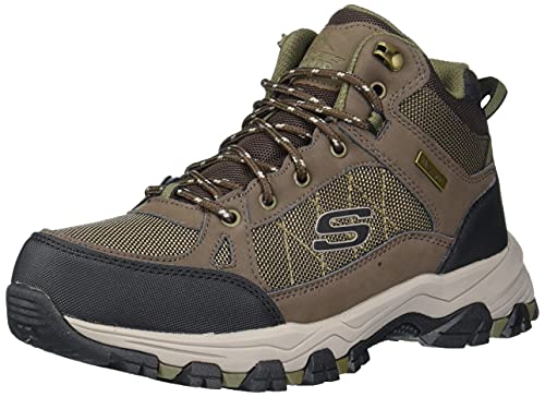Skechers SELMEN MELANO, Botas para senderismo para Hombre, Chocolate Leather W/ Mesh, 39.5 EU