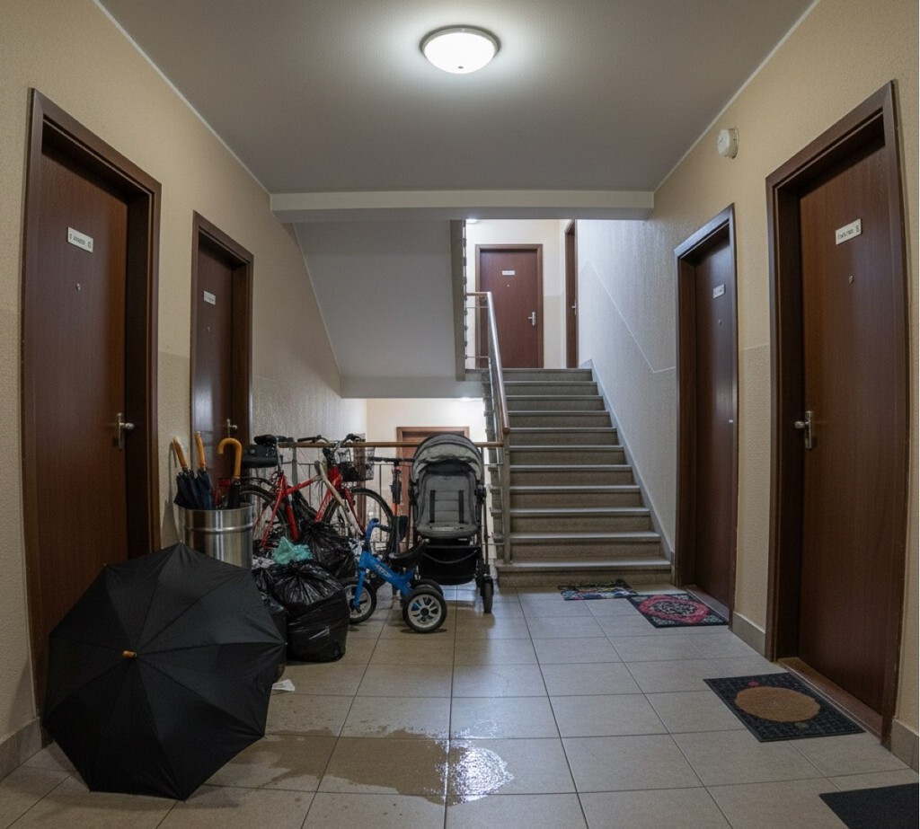 Mi vecino tiene la puerta de casa tan llena de cosas que parece un mercadillo. Esto es lo que dice la Ley 