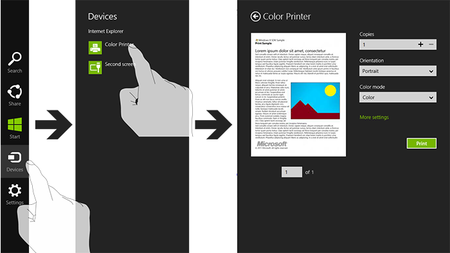 Así se imprime desde una aplicación de la Modern UI