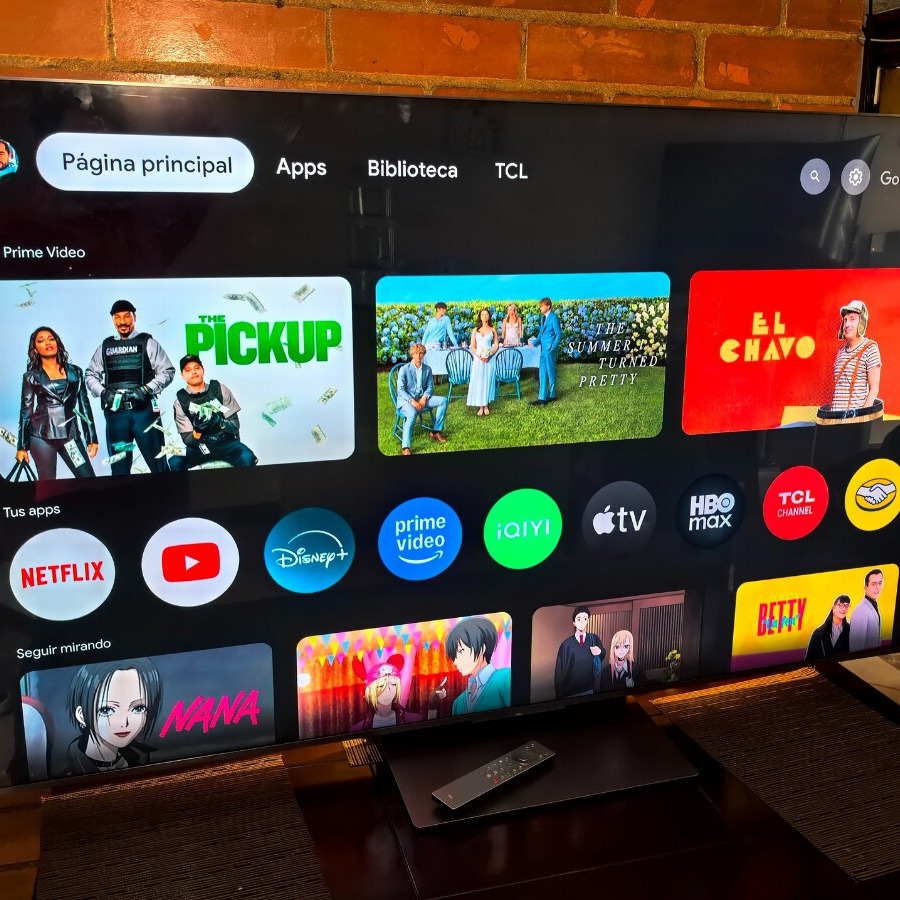 TCL - TV QD-Mini LED 165,1 cm (65') TCL 65C8K, 4K HDR Premium 4500, ZeroBorder, Smart TV Google TV, control por voz.