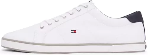 Tommy Hilfiger Zapatillas para Hombre Sneaker con Suela Vulcanizada, Blanco (White), 46