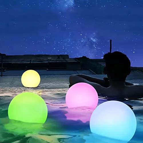 3 piezas Luz de Bola, Lámparas Solares, 8 RGB LED para Jardín con Control Remoto para Exterior e Interior Caminos Piscina Césped Decorativa