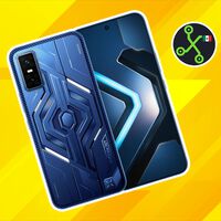 Celular Android con 16 GB de memoria y gatillos para jugar. Trae ventilador externo para que no se caliente 