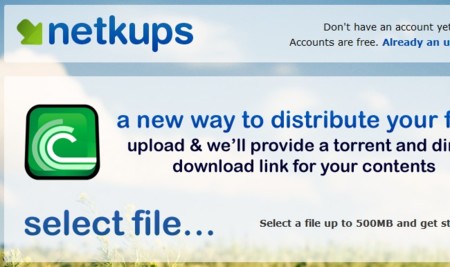 Netkups, otro servicio para compartir archivos vía BitTorrent de forma sencilla