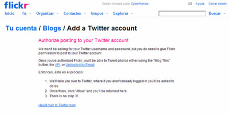 Flickr permite compartir imágenes en Twitter