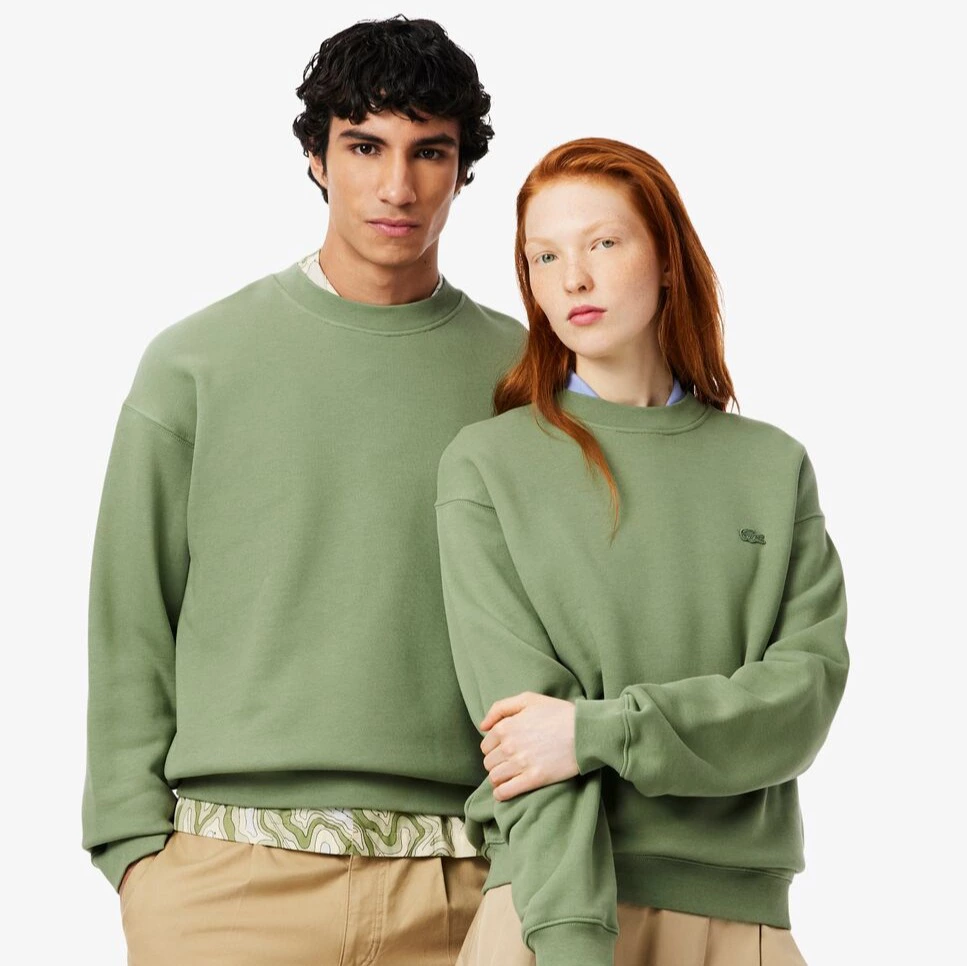 Lacoste - Sudadera unisex de felpa gruesa de corte amplio.