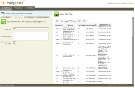 Widgenie, convierte los datos en gráficas insertables en sitios web