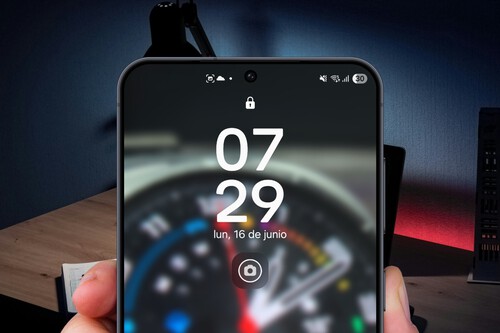 Widget de cámara en móvil Samsung