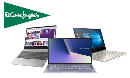 Ofertas en portátiles en El Corte Inglés: hasta 150 euros descuento en modelos de HP, ASUS, Acer o LG