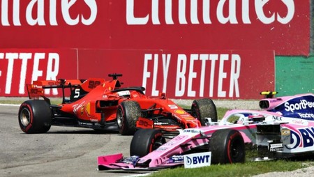 Sebastian Vettel evitó la bandera negra en Monza después de una reincorporación temeraria