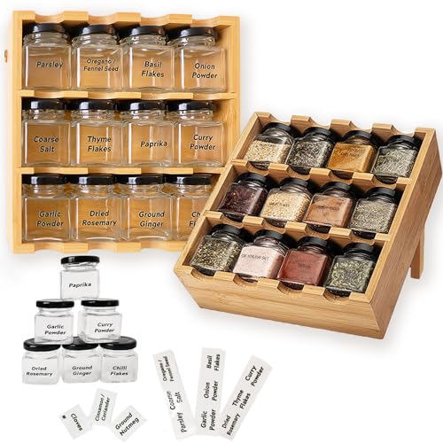 Yearonan Especiero - 12 Tarros de Especias