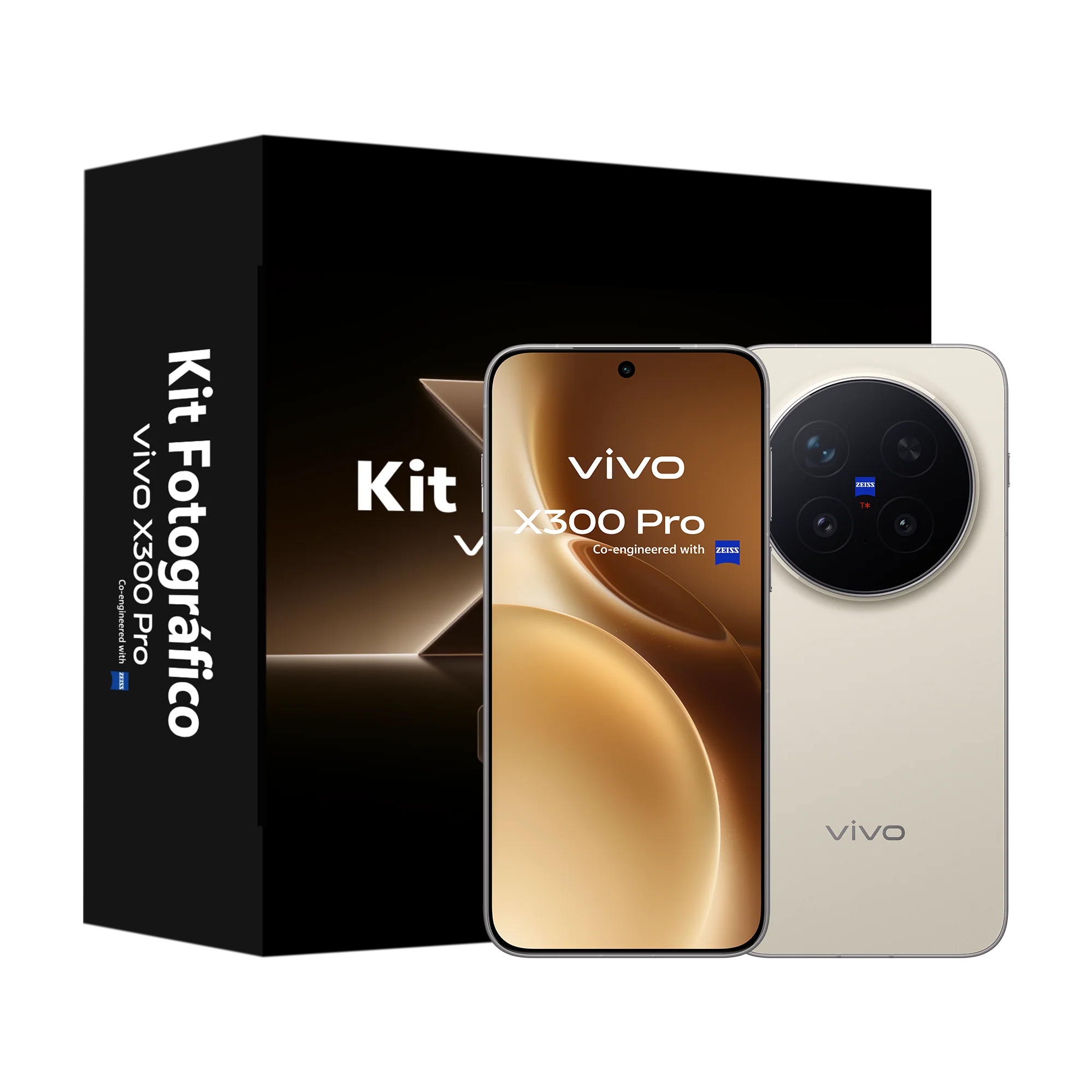 El nuevo X300 Pro es la cúspide de la alianza entre vivo y ZEISS. Destacan su cámara teleobjetivo 200 MP ISOCELL HPB, su MediaTek Dimensity 9500 y un teleobjetivo externo que forma parte de un kit de fotografía con empuñadura profesional, adaptadores y una correa. Y, de regalo, un cargador inalámbrico y un FlashCharger 90 W.