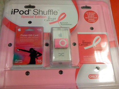 iPods shuffle rosa para ayudar en la investigación contra el cáncer de mama