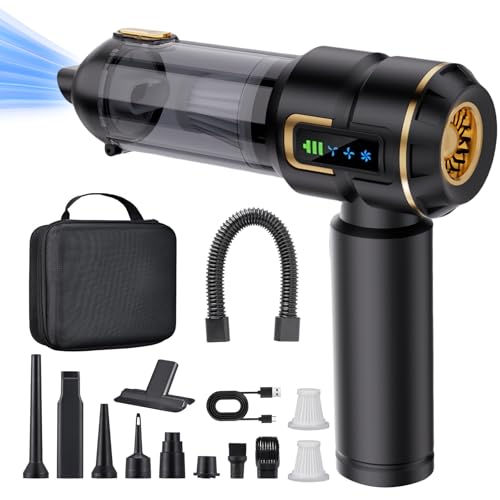 Lyiazsoy Handheld Battery Powered Car Vacuum Cleaner, 27000 PA Mini Portable | Liazsoy brushless motor, mini rechargeable and portable, ideal for pet hair, car, home, office and kitchen