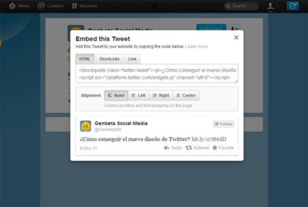 Twitter ya permite insertar tweets en otras páginas