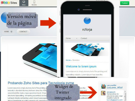 Versión móvil y contenido dinámico integrado
