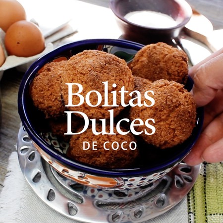 Bolitas dulces de coco. Receta de postre en video