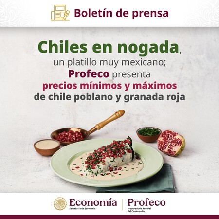 Chile en Nogada 2025: estos son los precios del chile poblano y la granada, revelados por Profeco de México