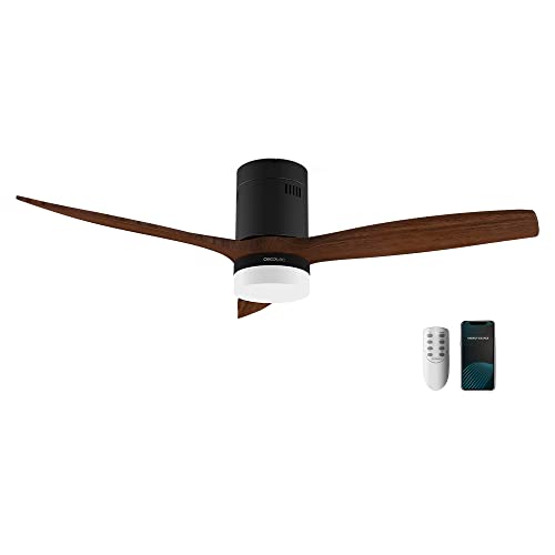 Cecotec Ventilador de Techo con Luz y Wifi EnergySilence Aero 5600 Black Aqua Connected. 40 W, 52” con 3 Aspas