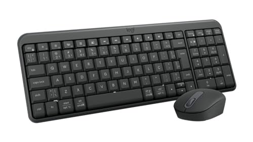 Logitech MK250 Combo Teclado Compacto y Mouse Inalámbricos Bluetooth para Windows, Batería de 12 Meses - Color Grafito