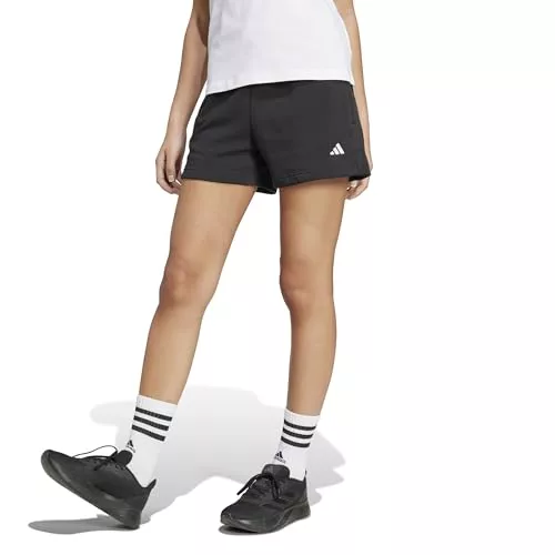 Adidas Mujer Essentials Small Logo Fleece Shorts, Black, XS