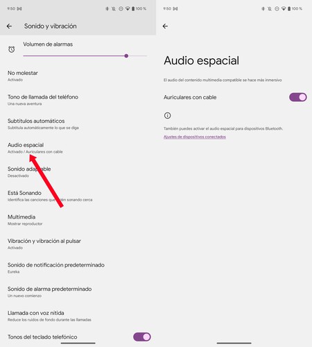 Android 13 Audio Espacial