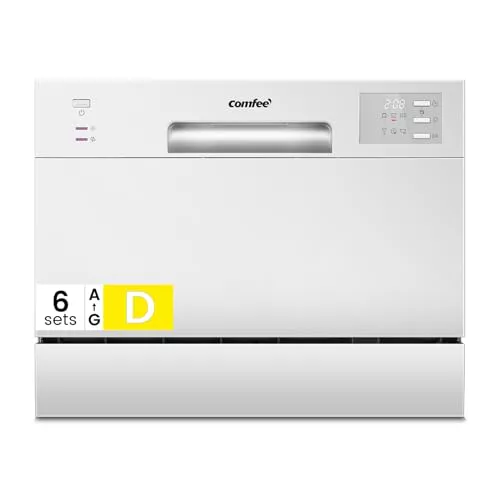COMFEE' CDWMT0602EWD-EU Lavavajillas de Sobremesa Compacto con 6 Cubiertos