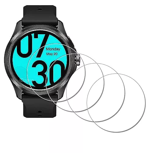 iDaPro para Protector de pantalla para TicWatch Pro 5 Pro5 Vidrio templado [4Pcs],9H,Antiarañazos,Antiburbujas,Antihuellas,Ultra delgado,Fácil instalación