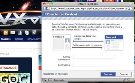 Conéctate a Vidaextra con tu cuenta de Facebook